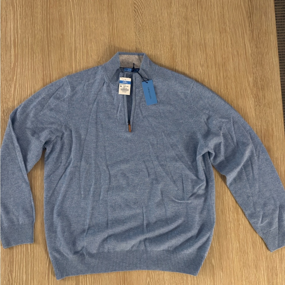 J.McLaughlin Cashmere Henry 1/4 Zip Sweater XL